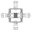 Коробка клеммная Ex из GRP; 1Ex e IIC T5 Gb IP66; Ex tb IIIB T95C Db;Клеммы 2,5 кв.мм. -6 шт.; А-B-C-D: ввод D8-13мм под небронир-ныйкабель в метал
