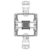 Коробка клеммная Ex из GRP; 1Ex e IIC T5 Gb IP66; Ex tb IIIB T95C Db;Клеммы 2,5 кв.мм. -6 шт. А,С: ввод D8-13мм под небронир-ный кабель вметаллорук