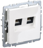 BRITE Розетка компьютерная 2-ая RJ45 кат.5E РК10-2-БрБ белый без шторок